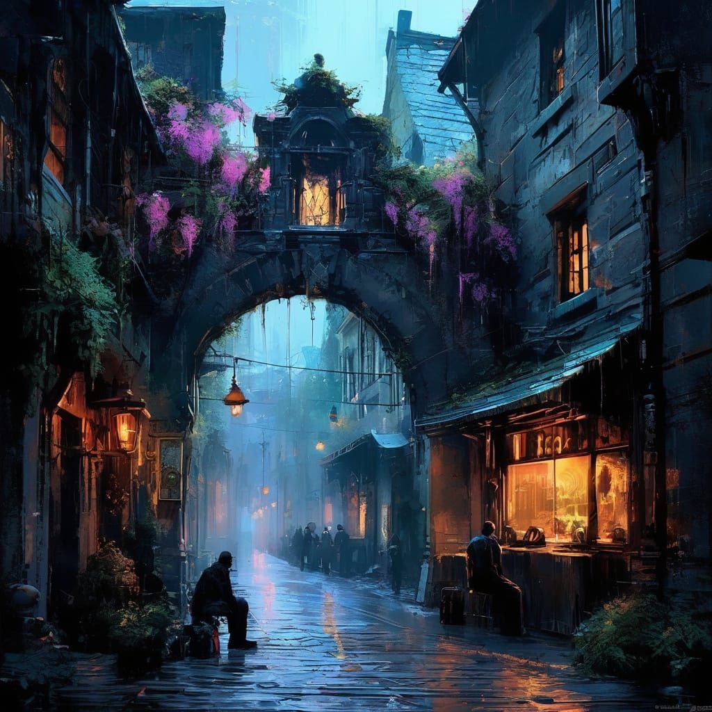 Old city by night   by @Lebowski