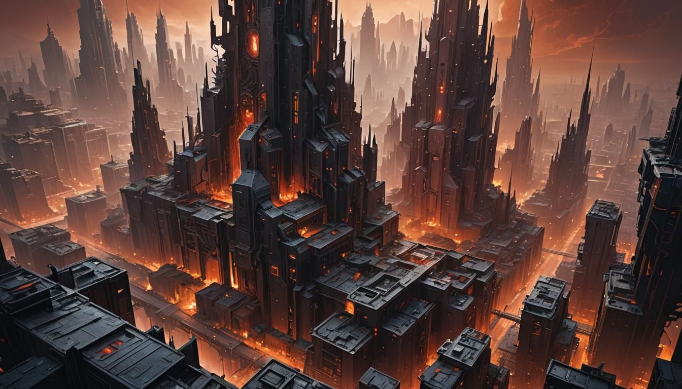 Abandoned Metropolis in Dark, Gritty Sci-Fi Style