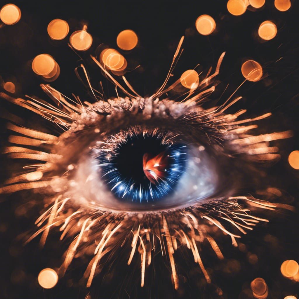 fireworks reflected in an eye
