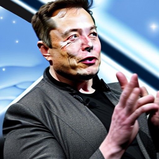 Elon Musk blasting off like a rocket - AI Generated Artwork - NightCafe