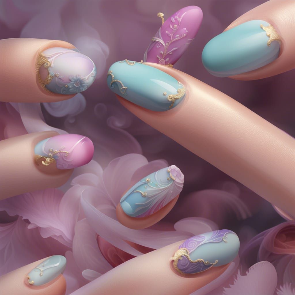 Pastel nail art