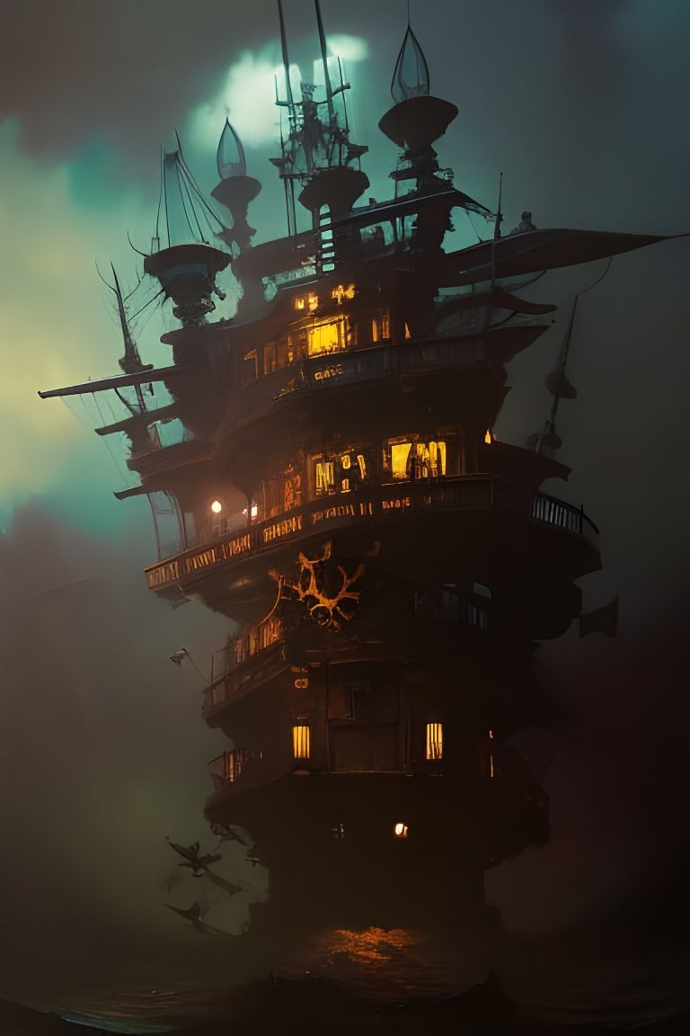 Cursed Pirate Crew : Pirate Ship - Ai Generated Artwork - Nightcafe Creator