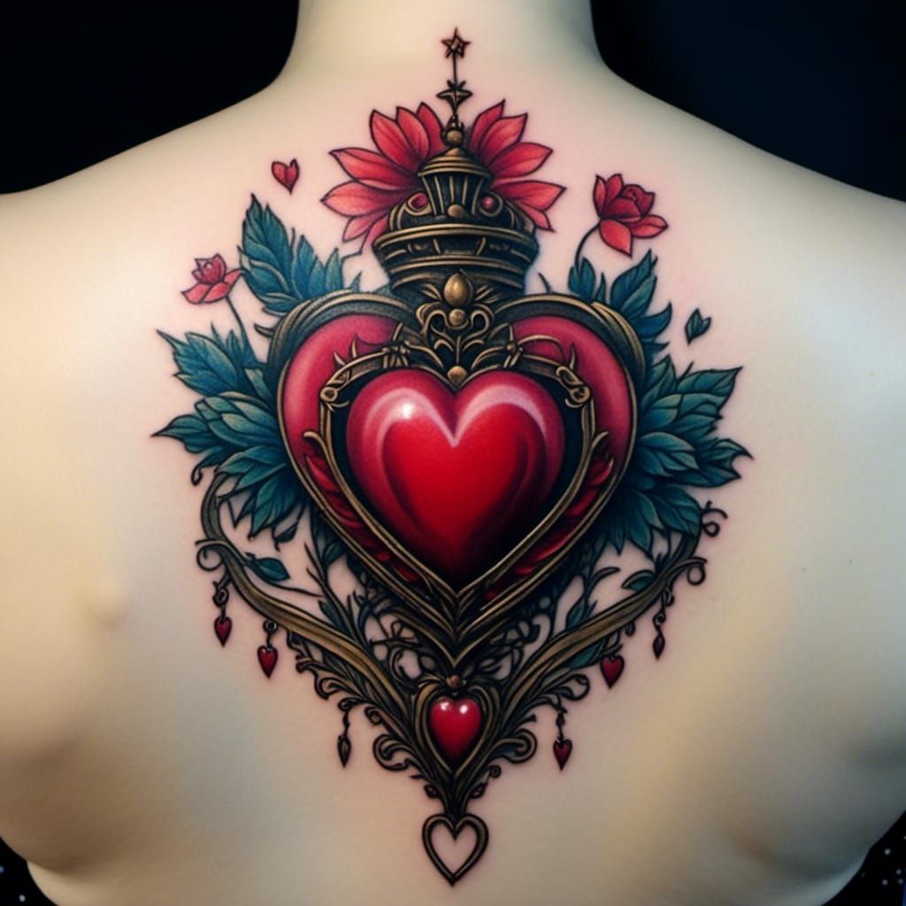 ArtStation - Crying Sacred Heart - Tattoo inspired Illustration