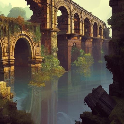 A ruined aqueduct