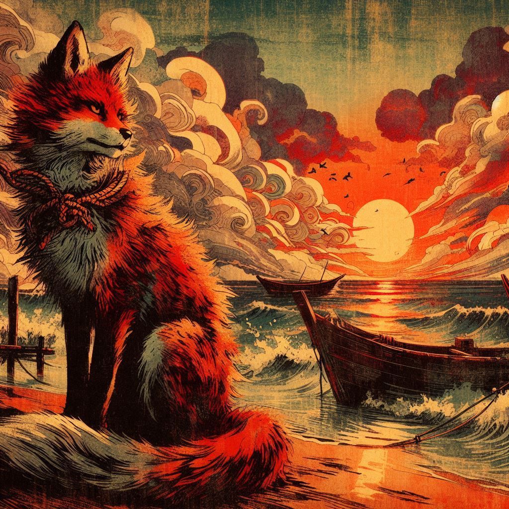 A beautiful fox at sunset.   by @Peterthegreat 