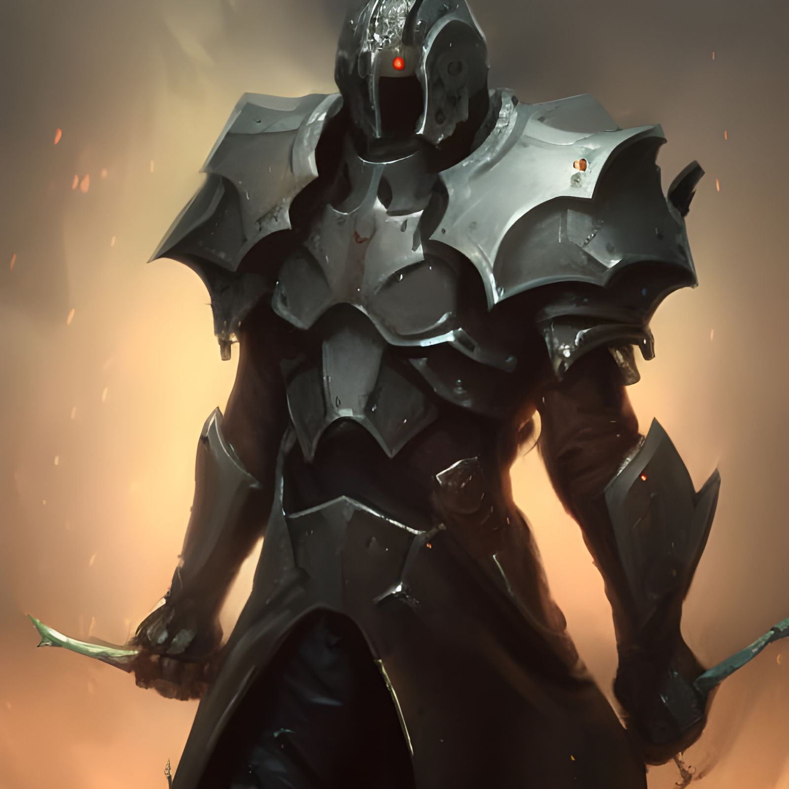 Apocalypse Knight Black Armor Skull