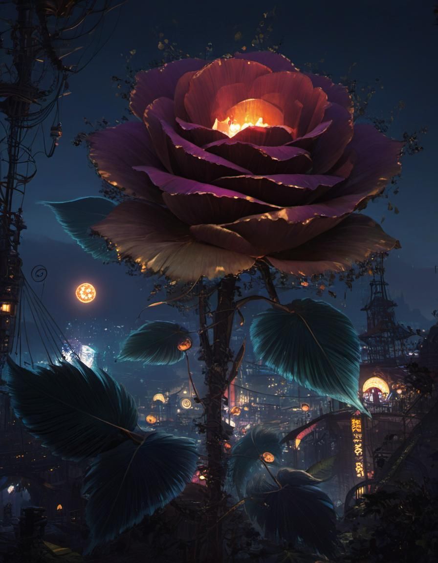 Steampunk Cityscape with Arcane Symbols