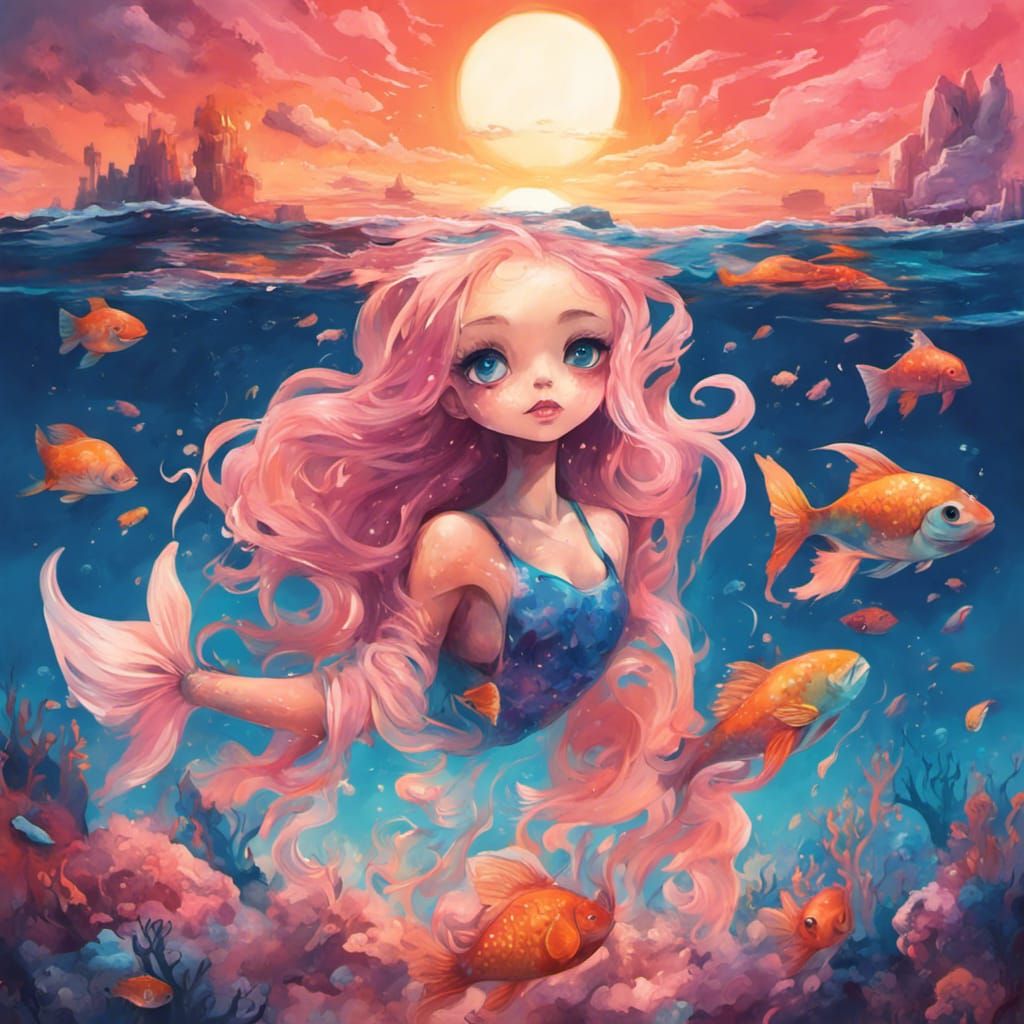 Sweet Mermaid - AI Generated Artwork - NightCafe Creator