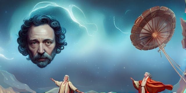 Space Prospero stands on a floating stage