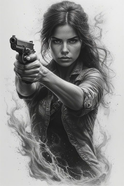 Woman with Pistols in Epic Cinematic Style.
 
A dramatic dig...
