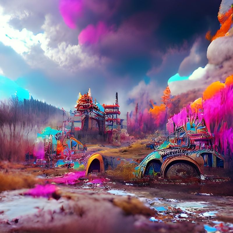 Post apocalyptic psychedelic wonderland
