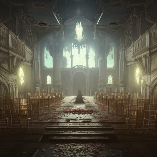 Lavish, long-abandoned wedding hall  by @Dorian