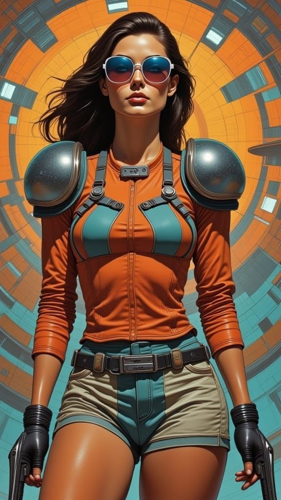 Retro futurism shoulder pads <lora:Nostalgic IosC64 II:1.0> 