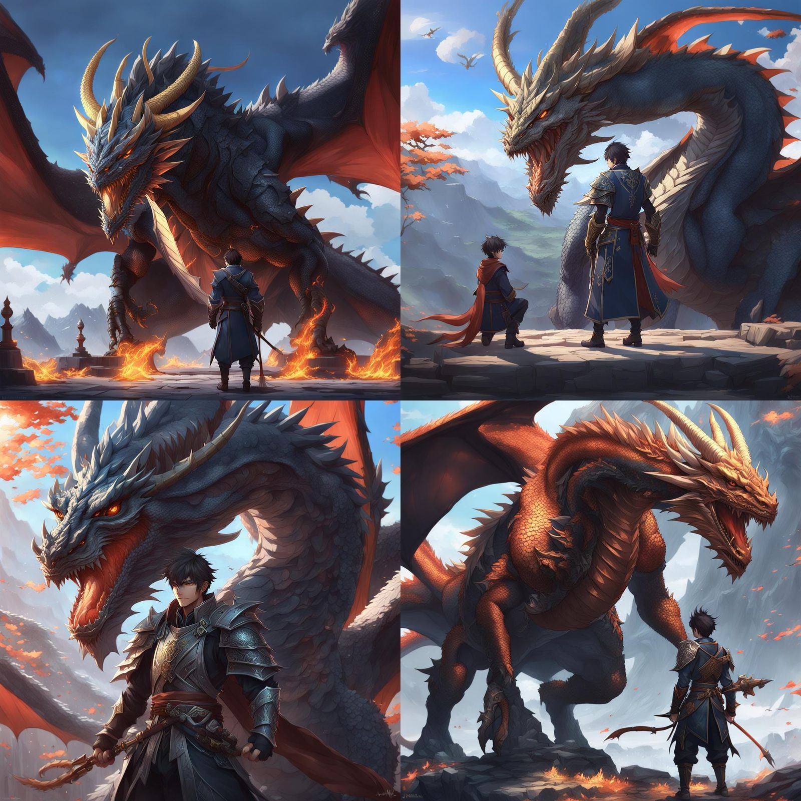 dragon with his master