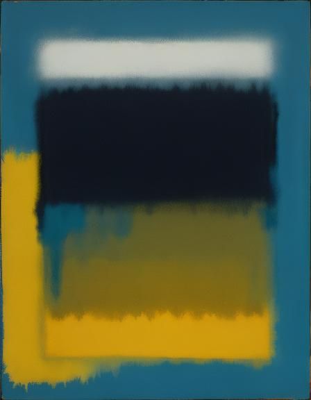 Mark Rothko #4 hazy yellow spaces fads into blue haze
