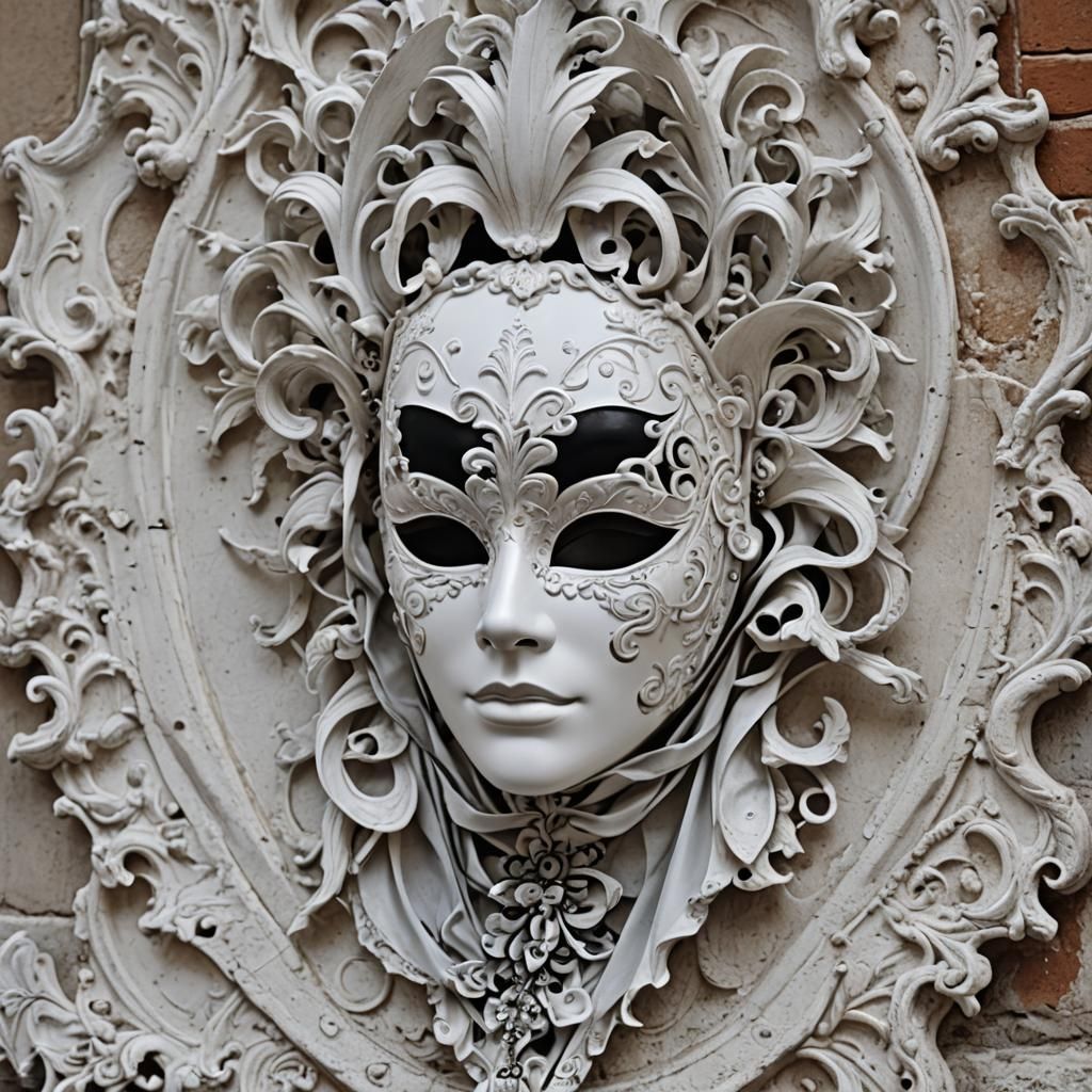 White black mask in venezia