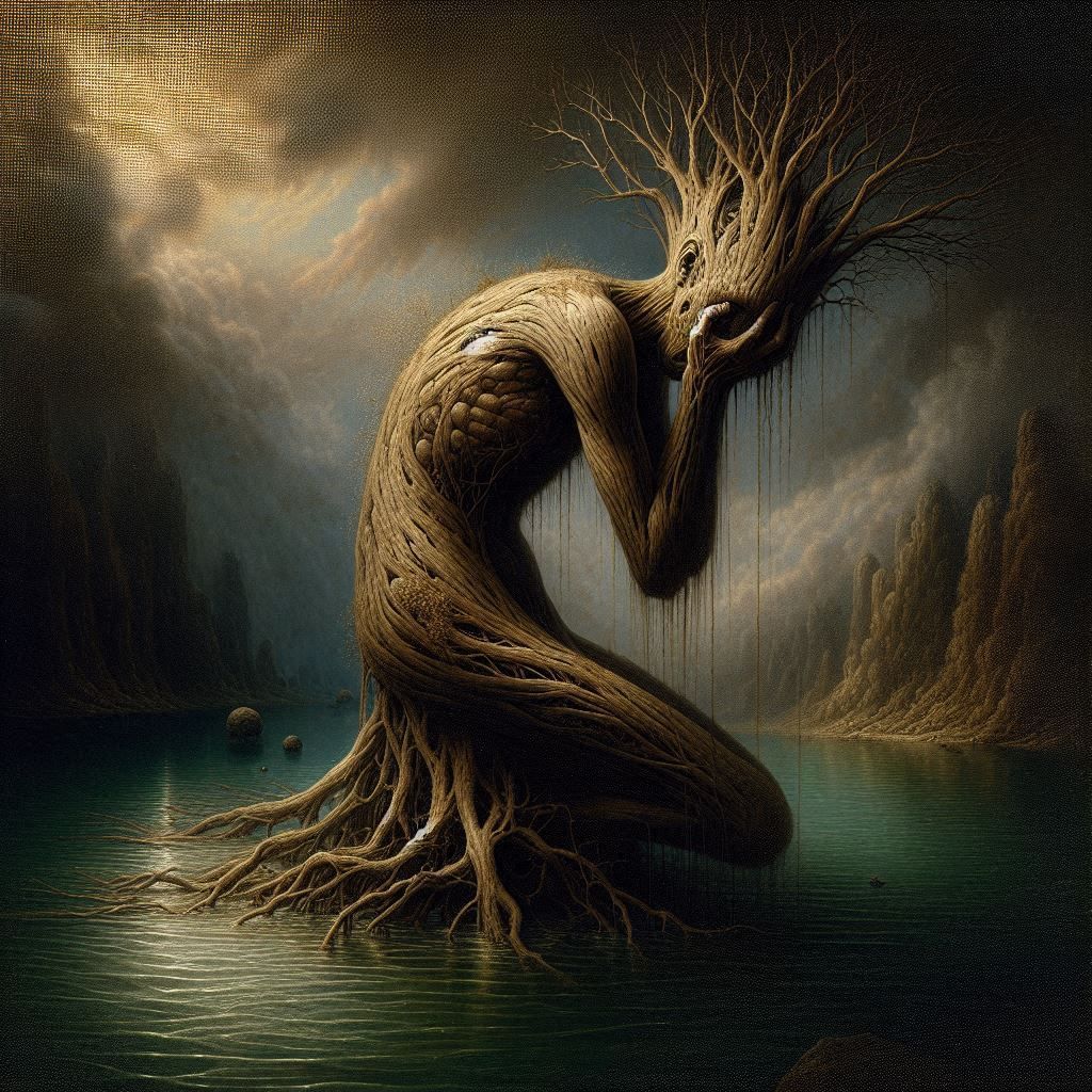 The crying tree man