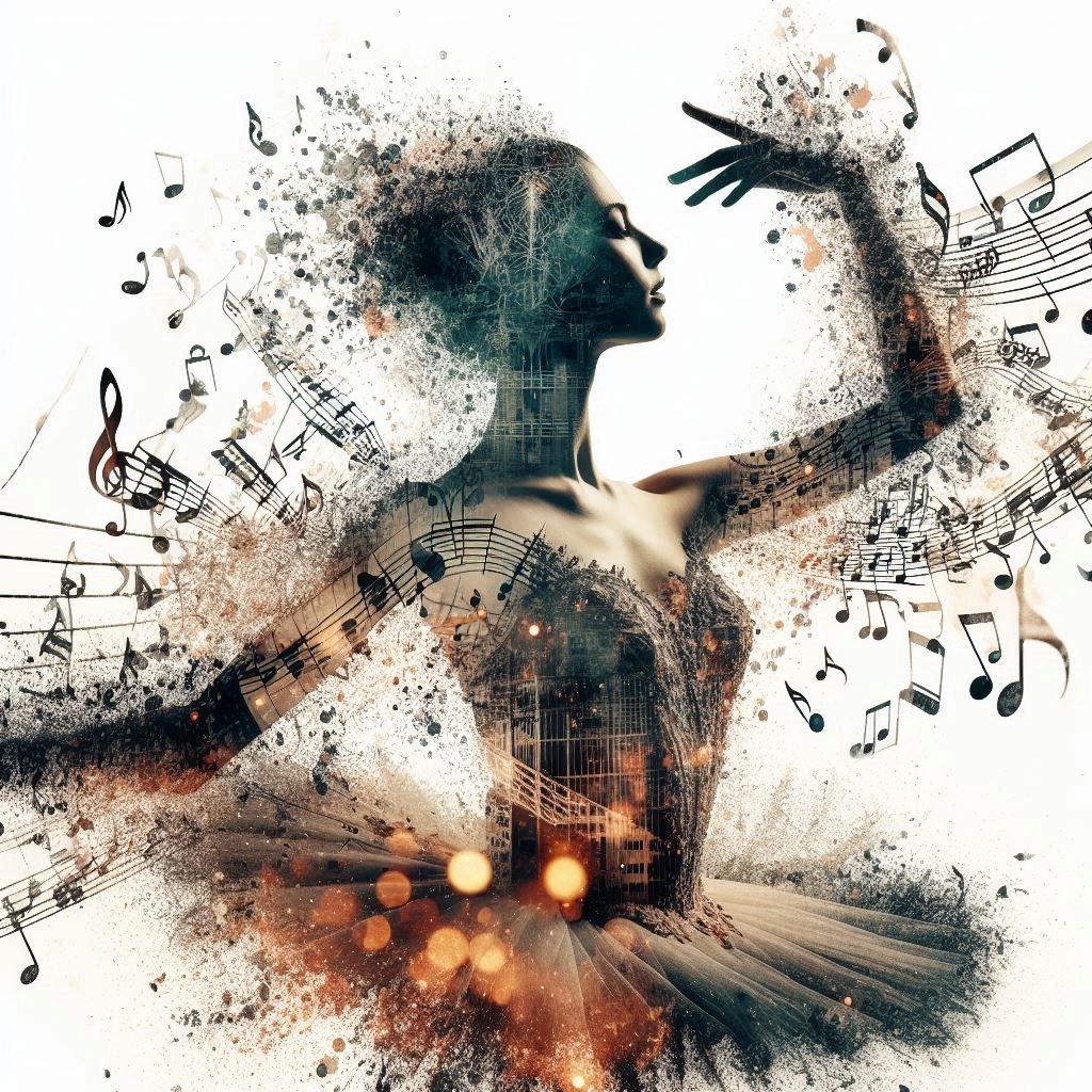 double exposure beautiful fantasy DALL-E 3 portrait landscap...