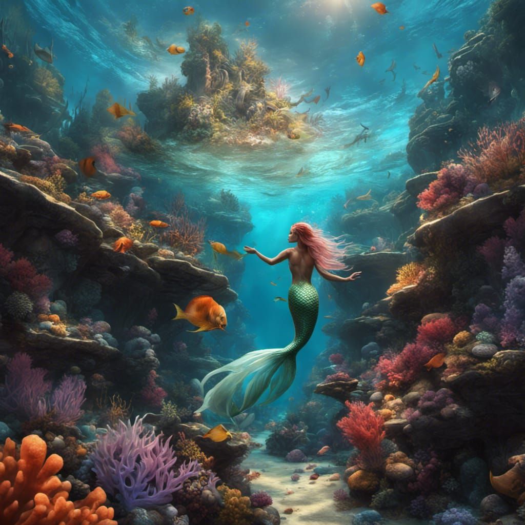 Playing in the Reef  by @Kane