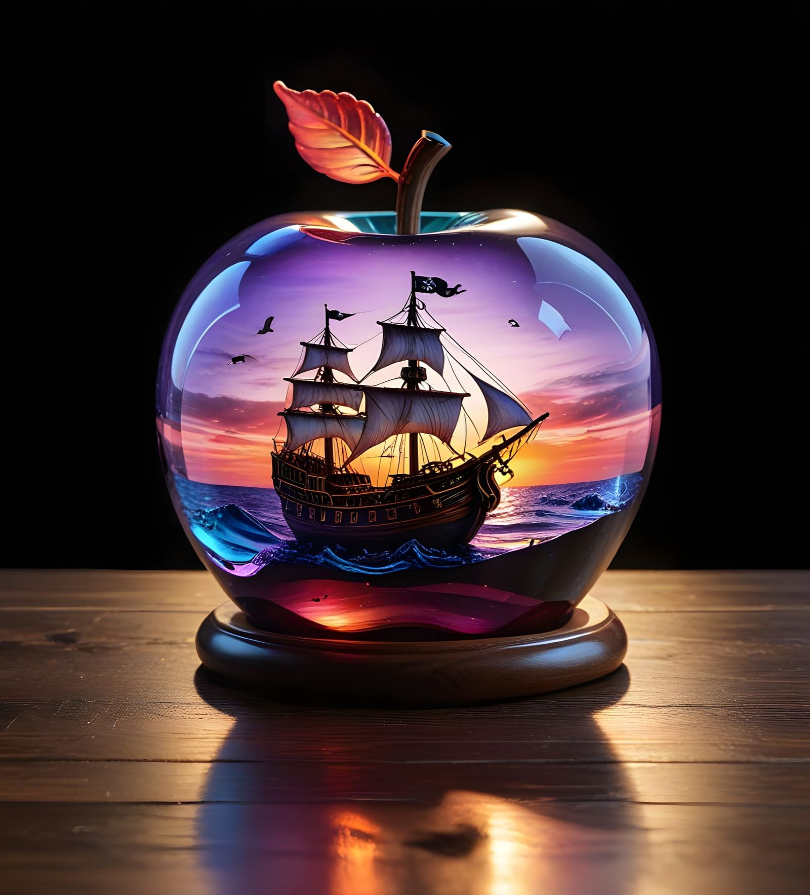 A Voyage in an Apple  by @Naybuh