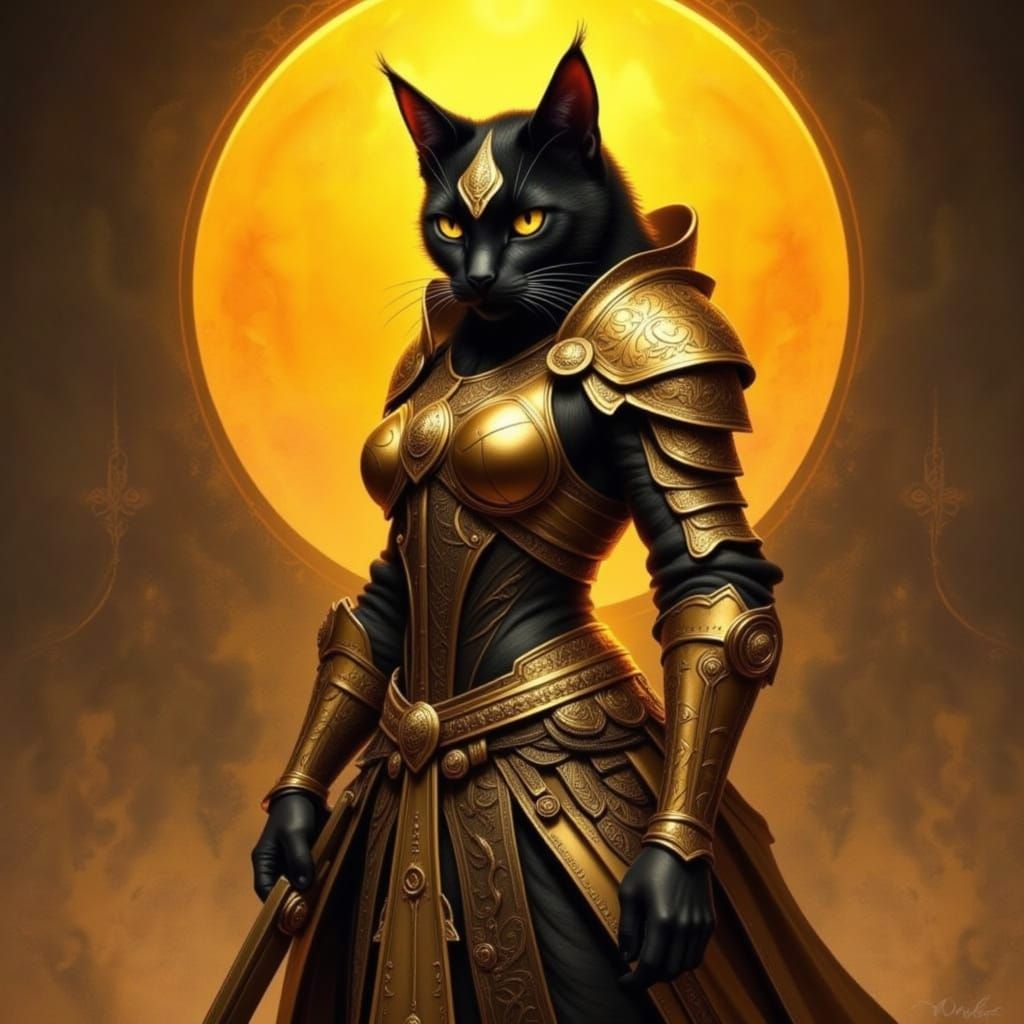  <lora:Gold:1.0> cat warrior/gold
