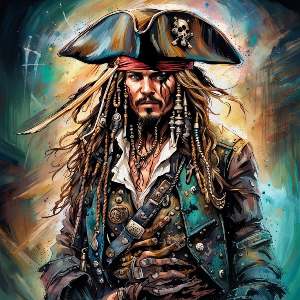 A steampunk Captain Jack Sparrow, a brilliant beautiful complex ...