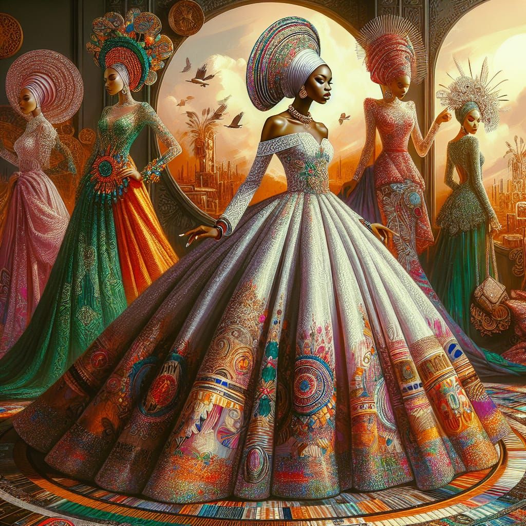 Awe inspiring fashion ensemble for a Nigerian woman, blendin...