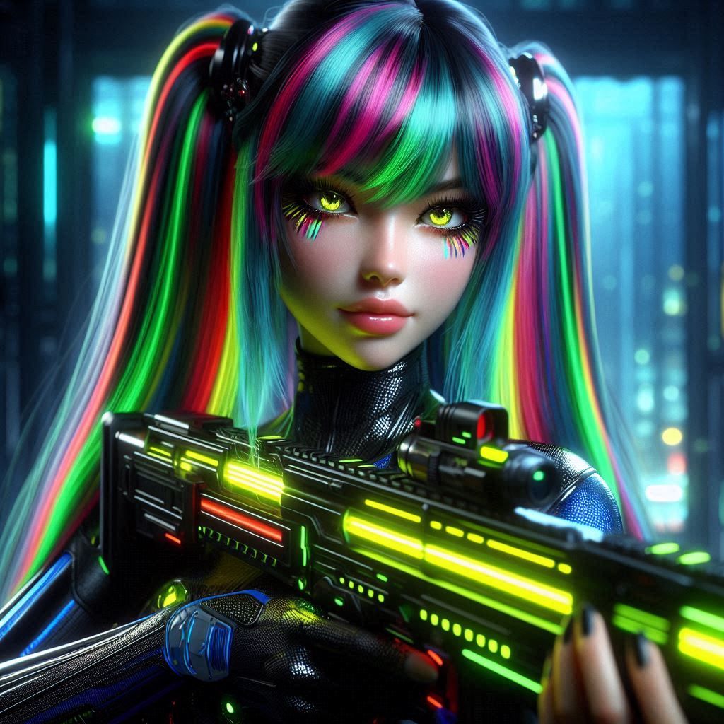 Neon Gun Girl 2