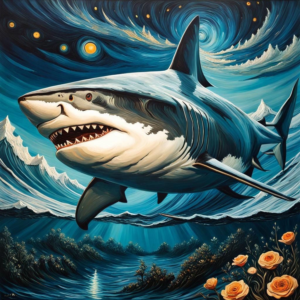 A Starry Shark - AI Generated Artwork - NightCafe Creator
