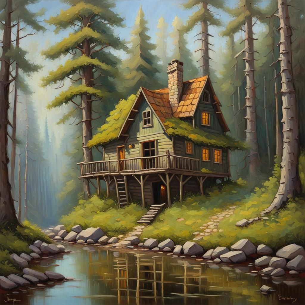 Whimsical Forest Cabin