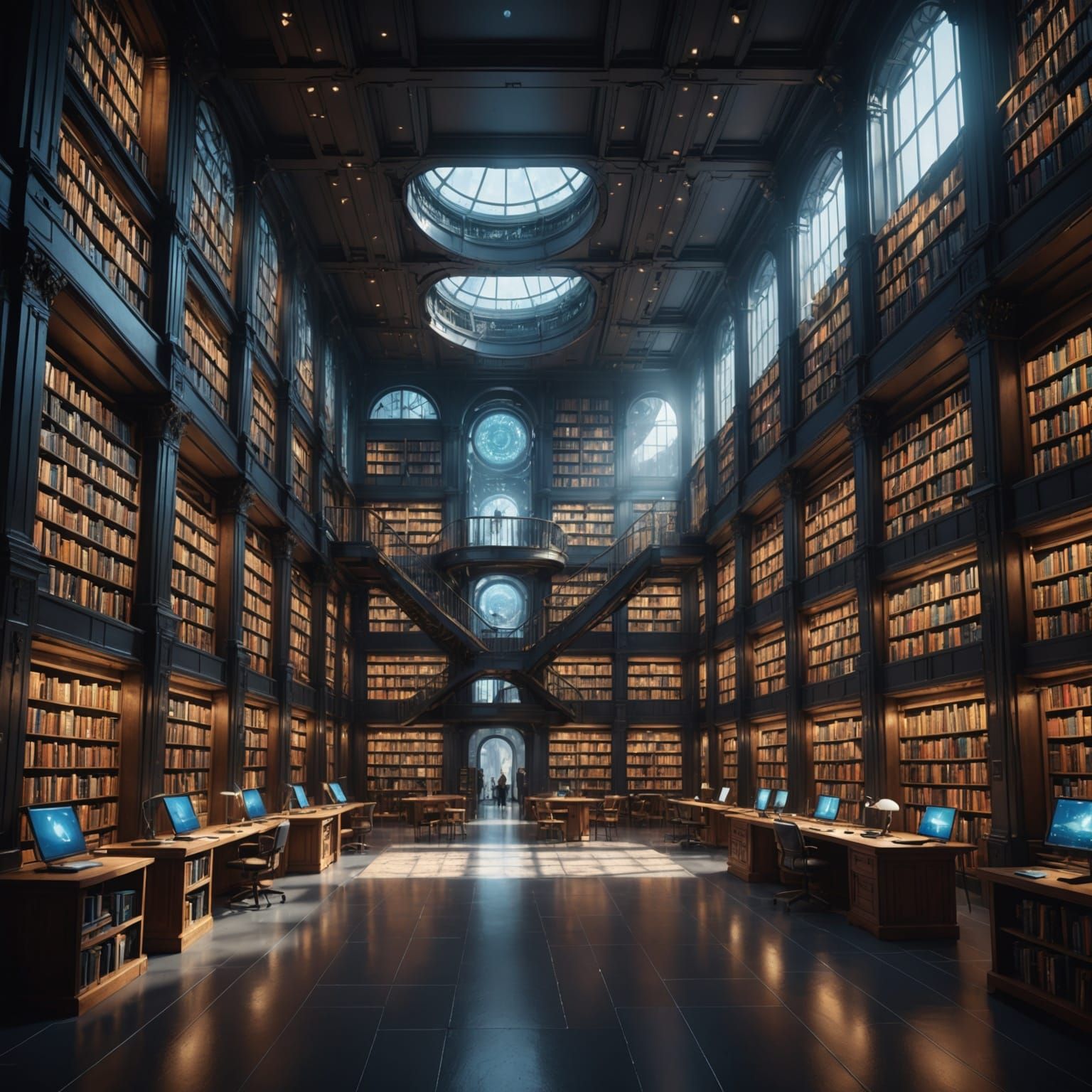 Infinite Library Meets Quantum Horizon in 8K Concept Art