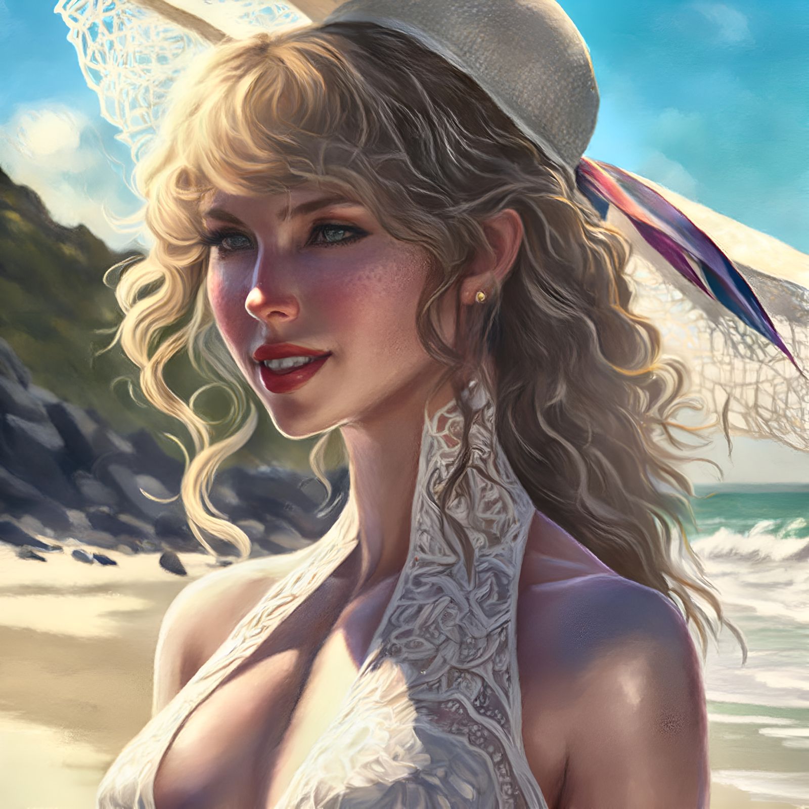 Midjourney: Beach Day TayTay