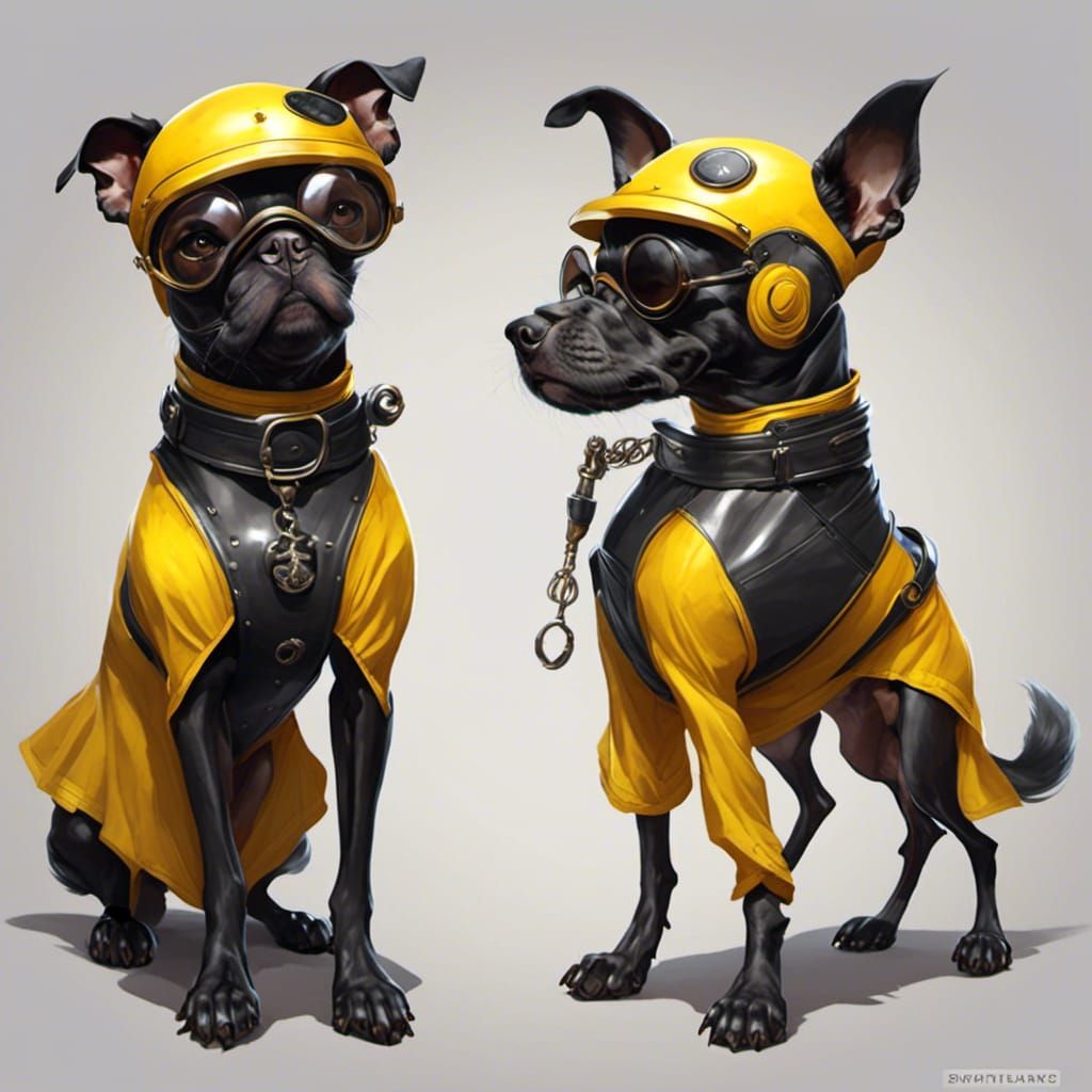 <lora:firey:1.0> a dog dressed as Silk Spectre II, concept a...