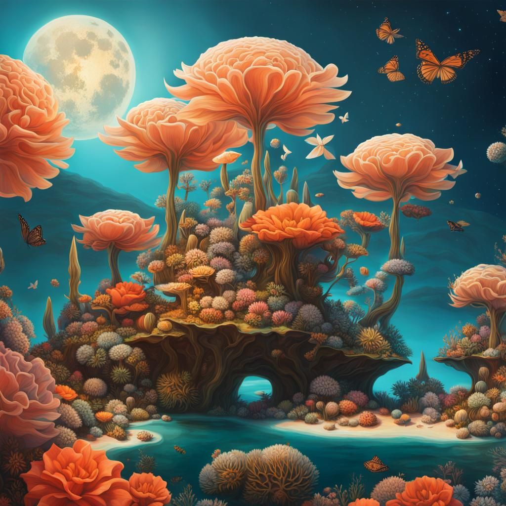 Surreal giant flowers