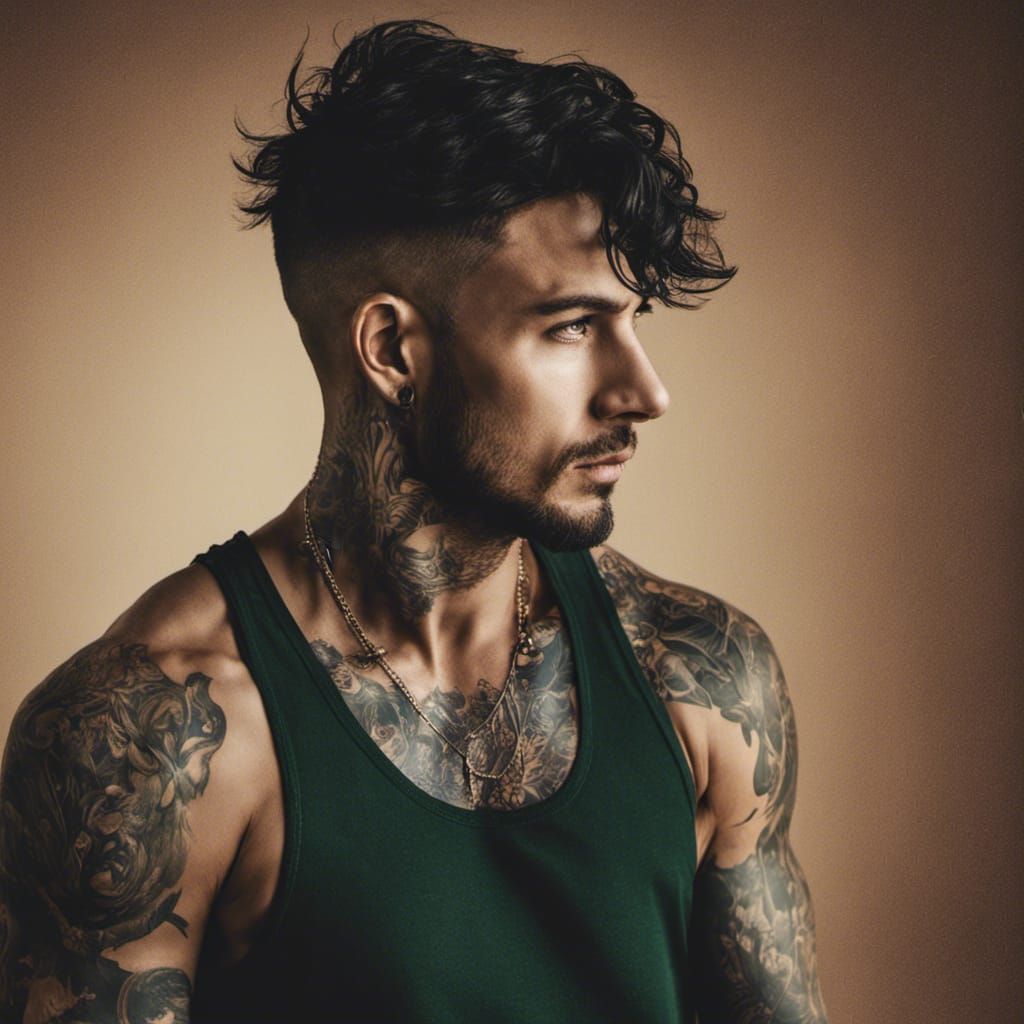 portrait of a stylish man with tattoos - AI Generated Artwork ...