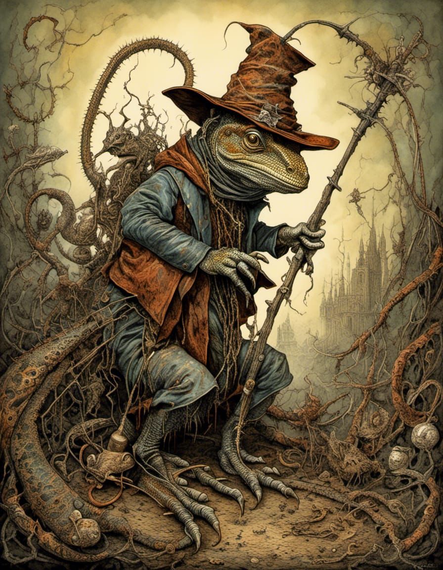 Lizard Wizard  by @Artistinero