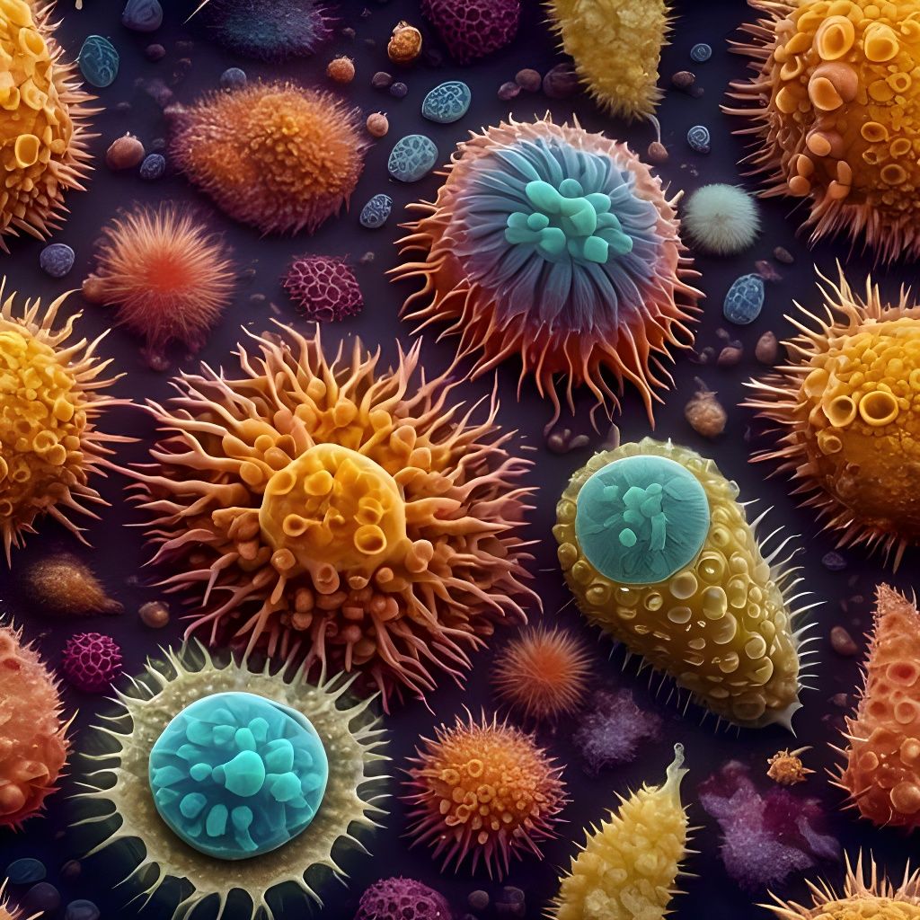 Cells, protozoa and bacteria living in the tissues of an org...
