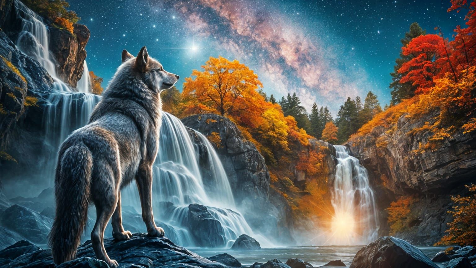 Autumn Waterfall   by @Dom Jesus