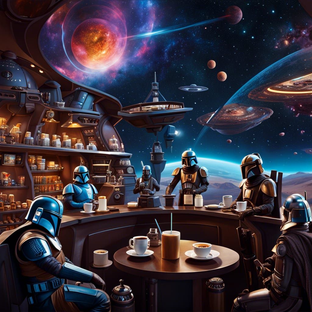 Coffee Shop in a Galaxy Far Far Away  by @Marinaoceana