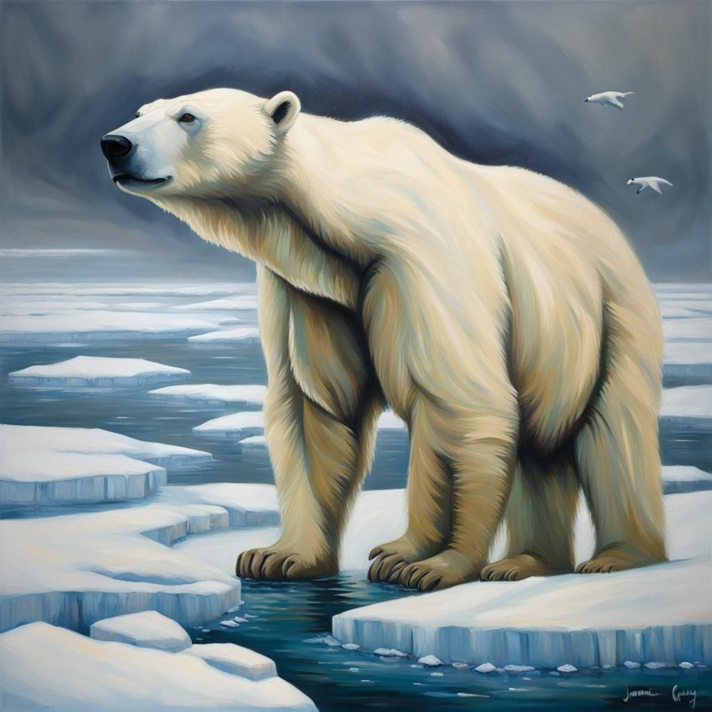 polar bear on the ice - AI Generated Artwork - NightCafe Creator