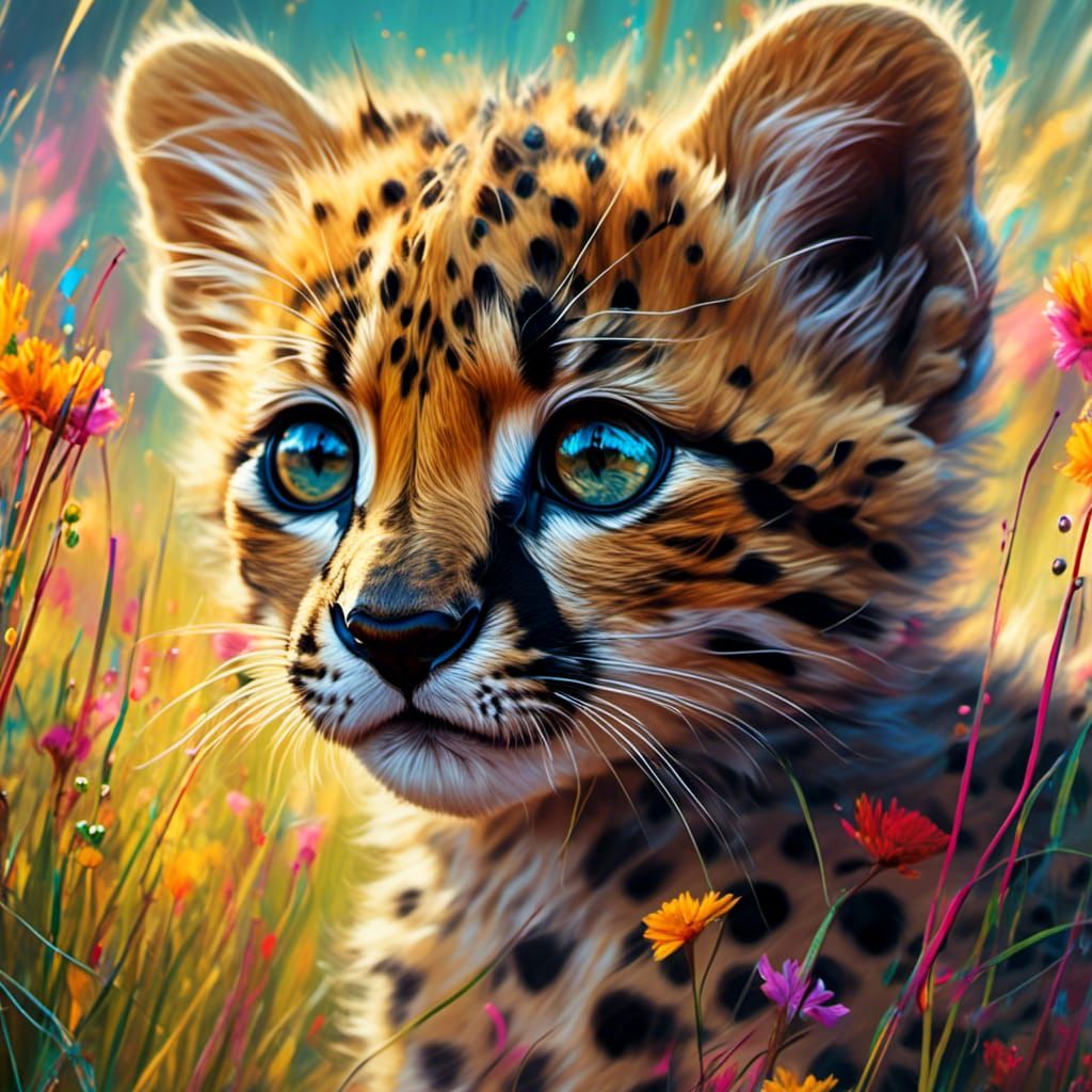 Cheetah Kitten  by @Basic_Shmasic