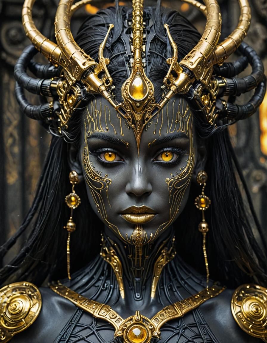 Cybernetic Fire Princess  by @Thabana