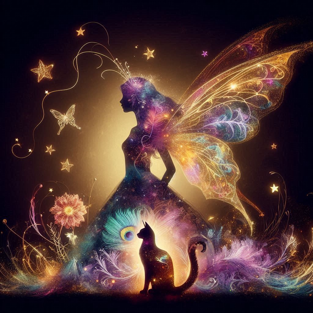 multi exposure art, fairy