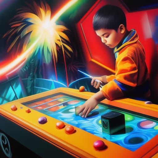 Table top Arcade Machine Game - AI Generated Artwork - NightCafe Creator