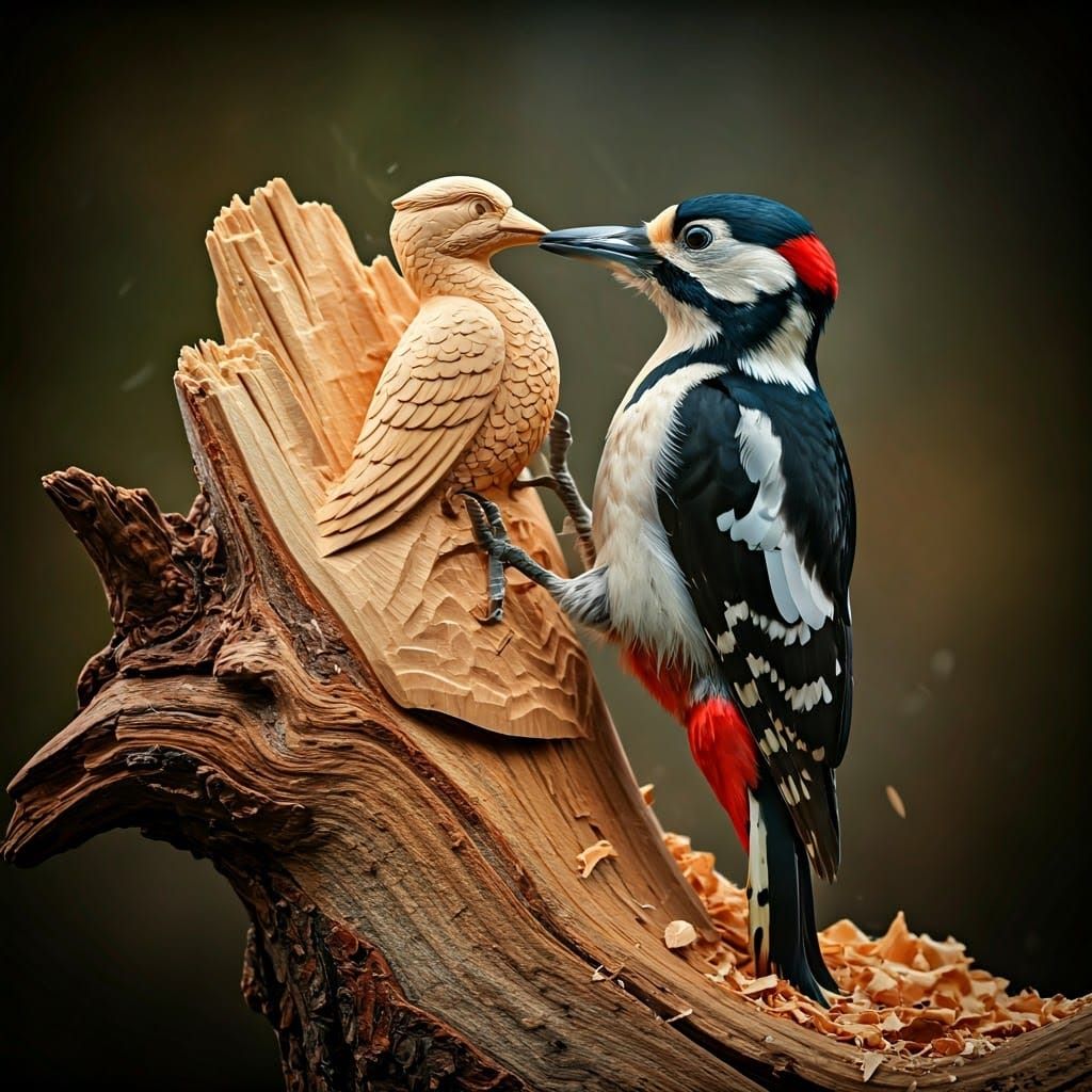 A woodpecker would peck wood ...  by @i am the night