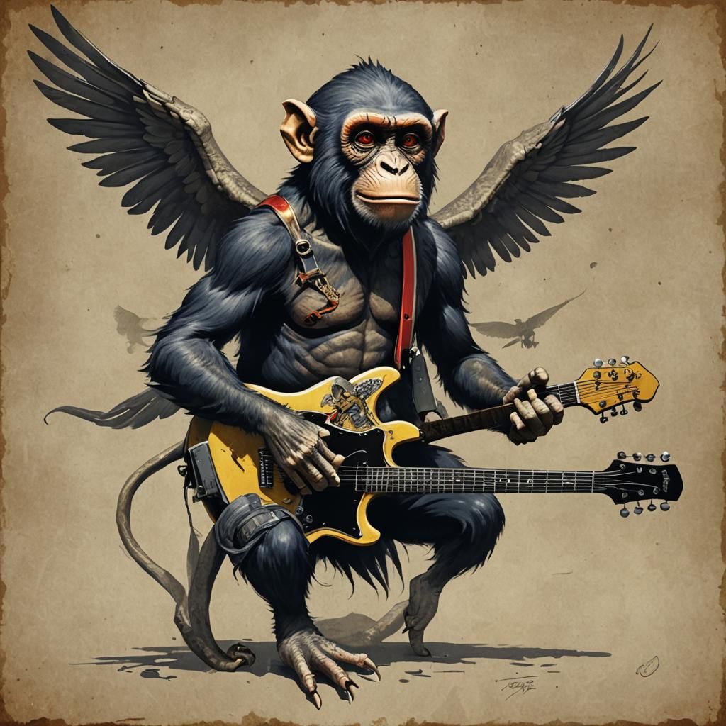 winged monkey surf music guitar