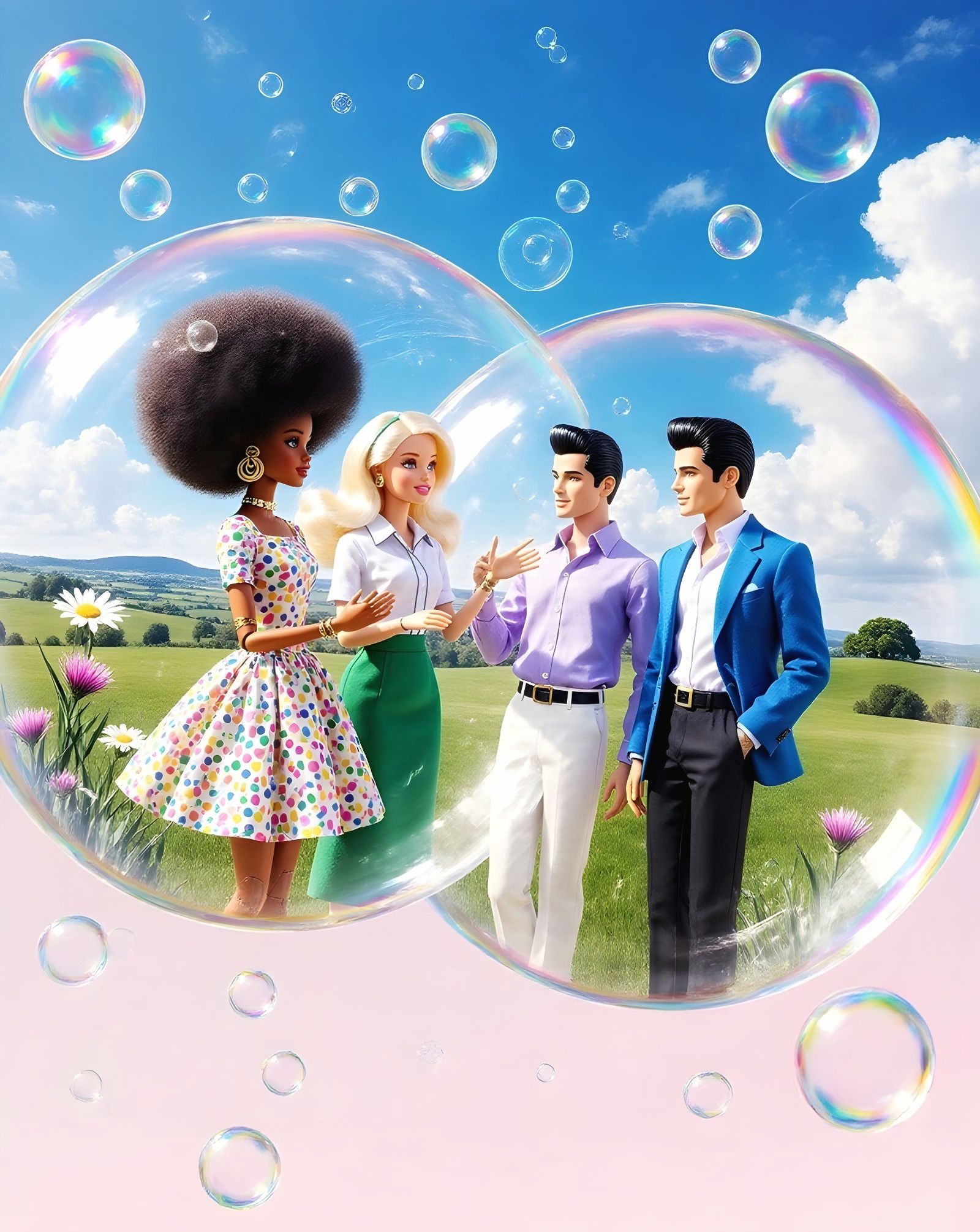 Barbie & Ken in Frutiger Aero