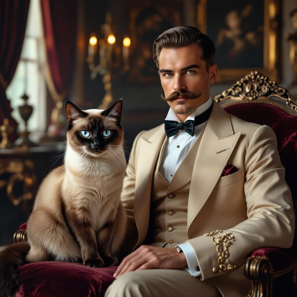 Gentleman and cat  by @Sig
