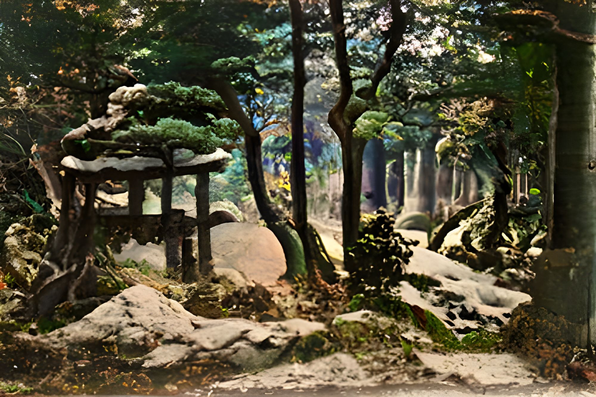 Japanese forest by Frank Corllione, Ido, Ferdinand Knab shin hanga