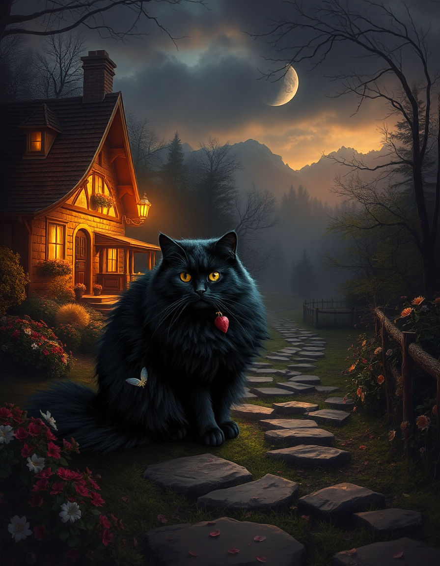 Super fluffy, black Persian cat